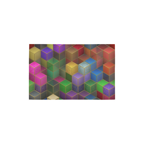 Geometric Rainbow Cubes Texture Area Rug 2'7"x 1'8‘’