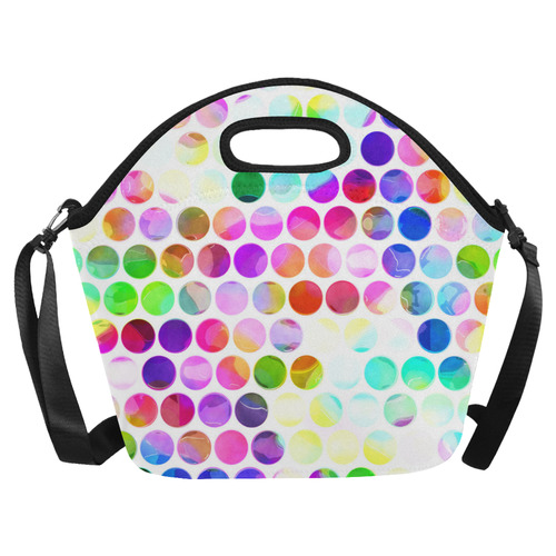 Watercolor Polka Dots Neoprene Lunch Bag/Large (Model 1669)