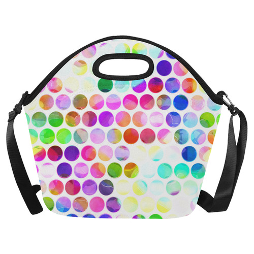 Watercolor Polka Dots Neoprene Lunch Bag/Large (Model 1669)