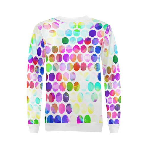 Watercolor Polka Dots All Over Print Crewneck Sweatshirt for Women (Model H18)
