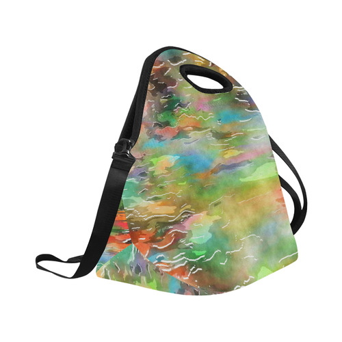 Watercolor Paint Wash Neoprene Lunch Bag/Large (Model 1669)