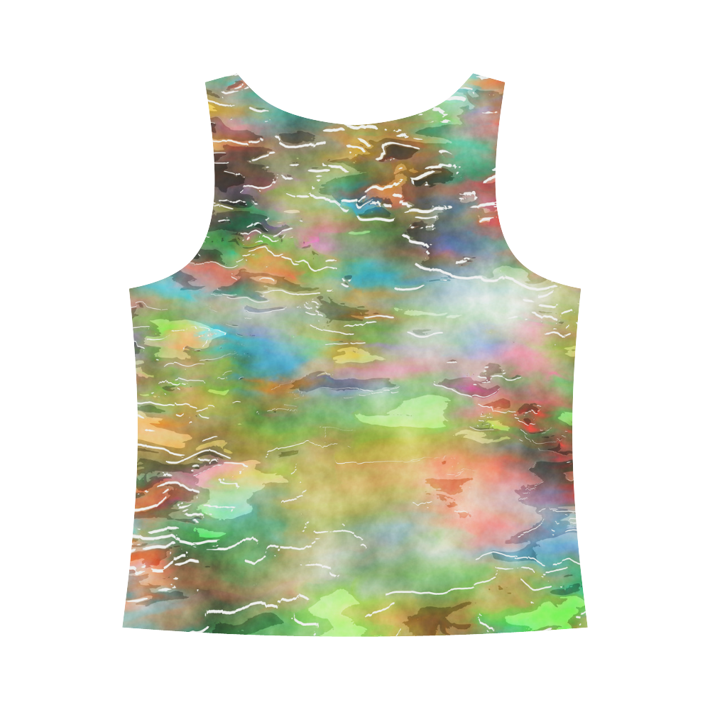Watercolor Paint Wash All Over Print Tank Top for Women (Model T43)