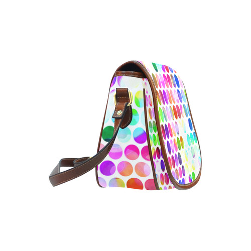 Watercolor Polka Dots Saddle Bag/Small (Model 1649) Full Customization