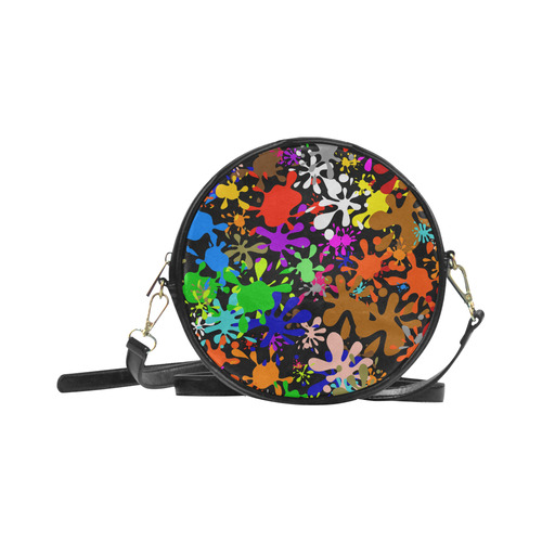 Paint Splats & Ink Blots Round Sling Bag (Model 1647)