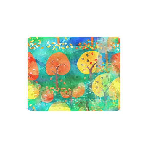 Watercolor Fall Forest Rectangle Mousepad