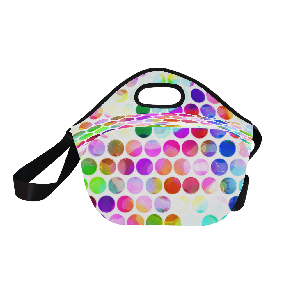 Watercolor Polka Dots Neoprene Lunch Bag/Large (Model 1669)