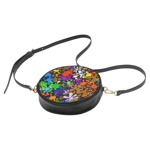 Paint Splats & Ink Blots Round Sling Bag (Model 1647)