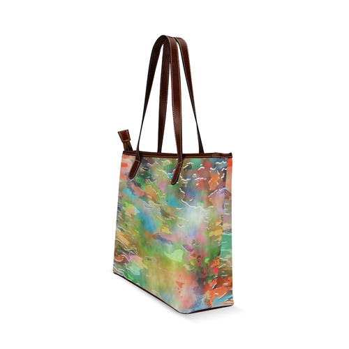 Watercolor Paint Wash Shoulder Tote Bag (Model 1646)