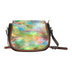Watercolor Paint Wash Saddle Bag/Small (Model 1649)(Flap Customization)