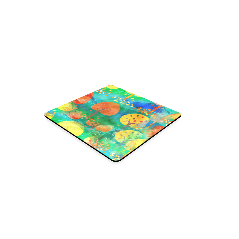 Watercolor Fall Forest Square Coaster