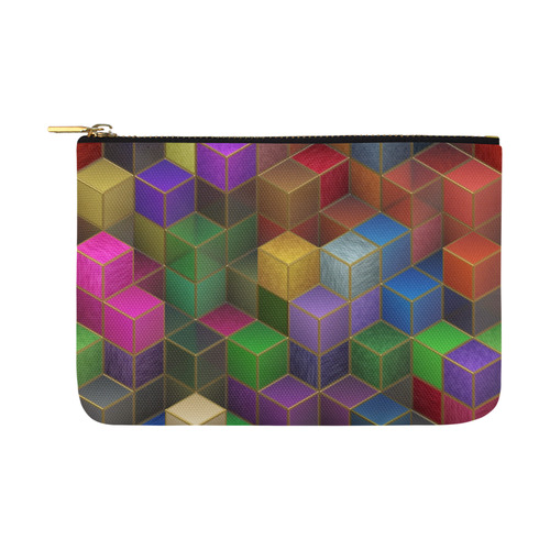 Geometric Rainbow Cubes Texture Carry-All Pouch 12.5''x8.5''