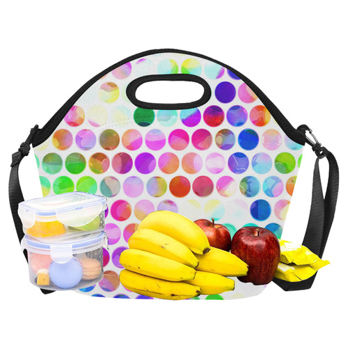 Watercolor Polka Dots Neoprene Lunch Bag/Large (Model 1669)