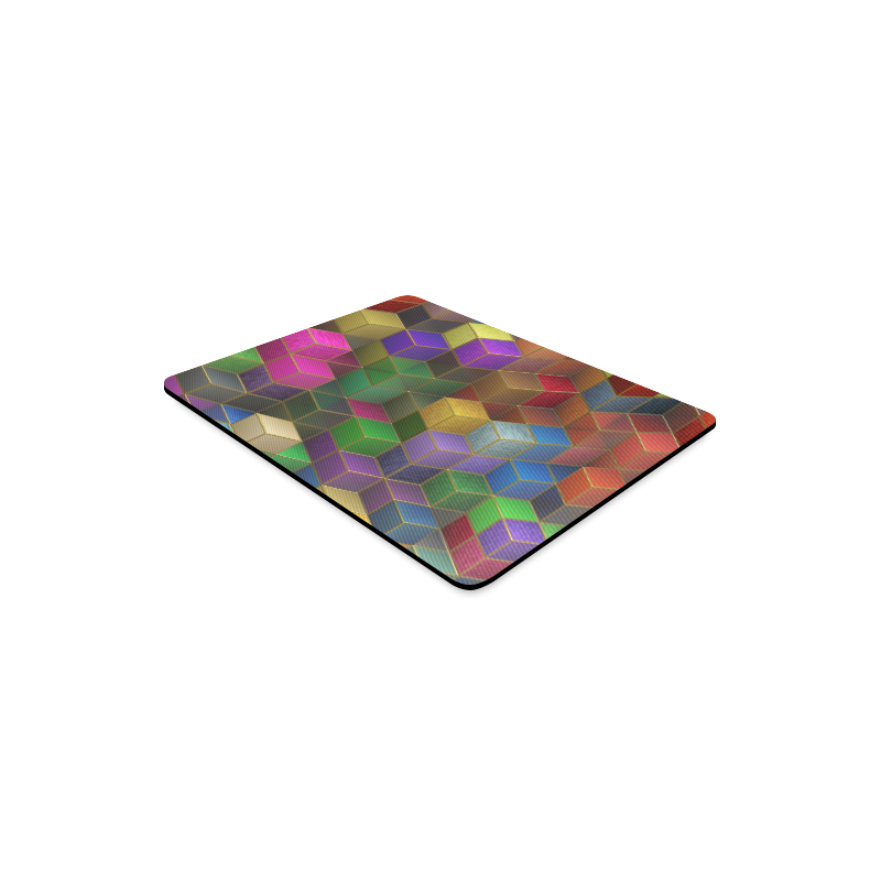 Geometric Rainbow Cubes Texture Rectangle Mousepad