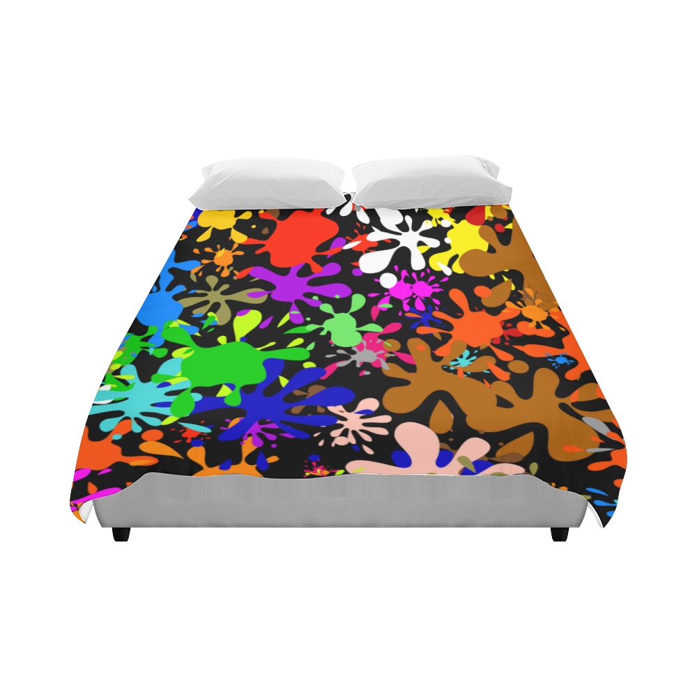 Paint Splats & Ink Blots Duvet Cover 86"x70" ( All-over-print)