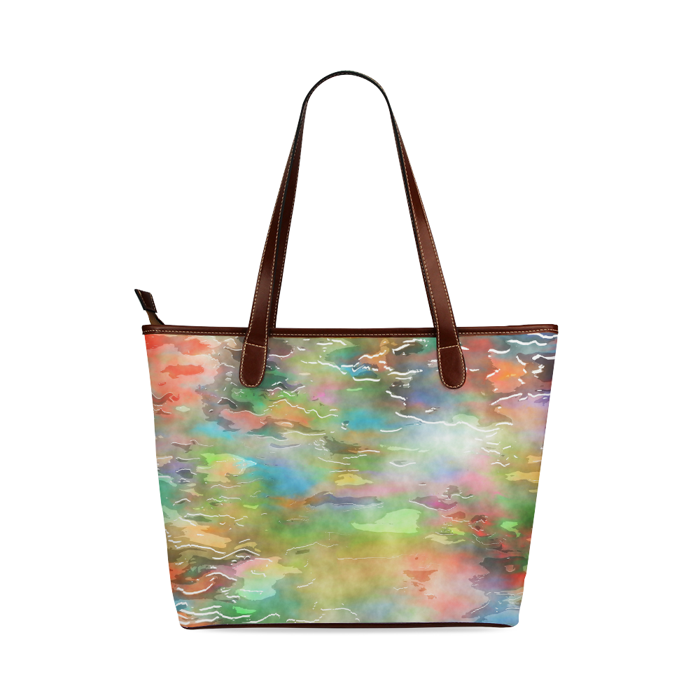 Watercolor Paint Wash Shoulder Tote Bag (Model 1646)