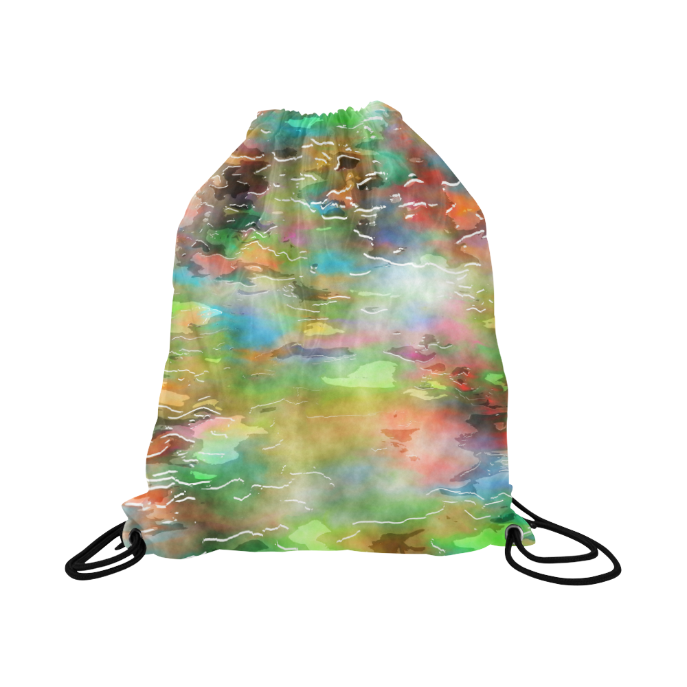 Watercolor Paint Wash Large Drawstring Bag Model 1604 (Twin Sides)  16.5"(W) * 19.3"(H)