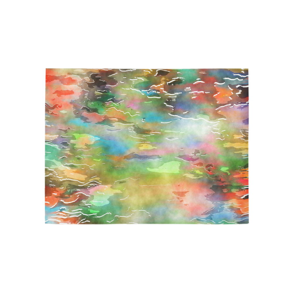 Watercolor Paint Wash Area Rug 5'3''x4'