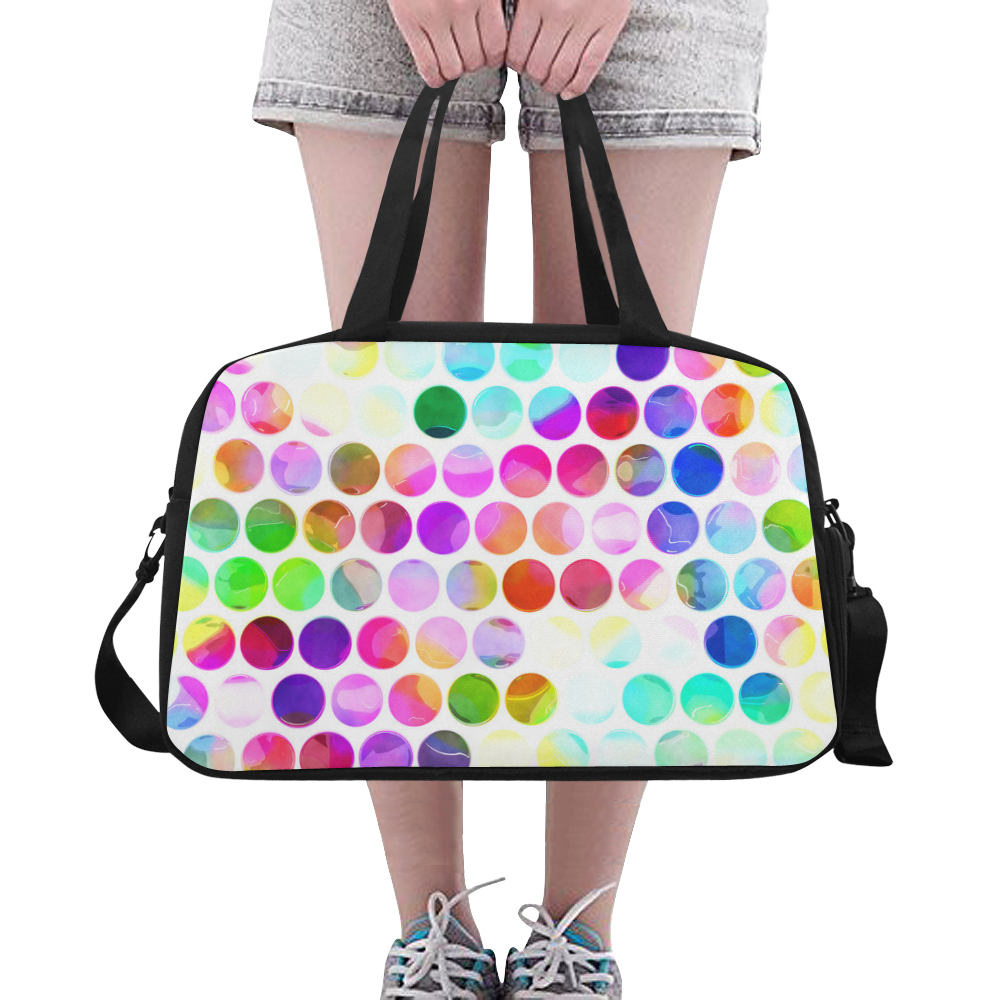 Watercolor Polka Dots Fitness Handbag (Model 1671)