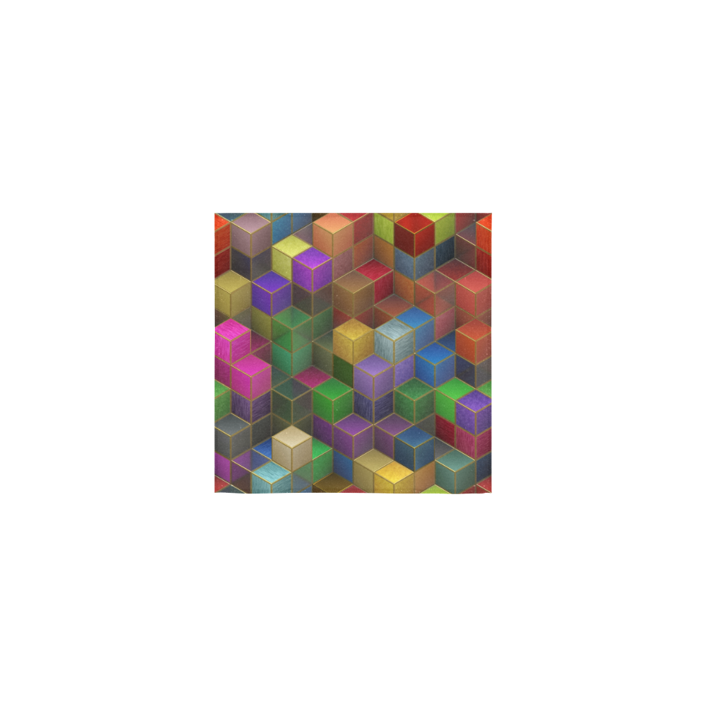 Geometric Rainbow Cubes Texture Square Towel 13“x13”