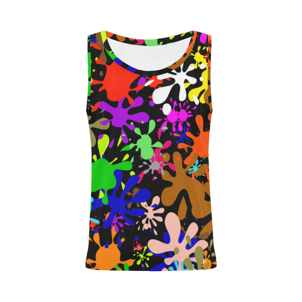 Paint Splats & Ink Blots All Over Print Tank Top for Women (Model T43)