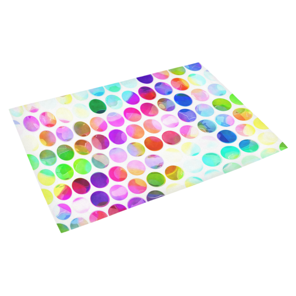 Watercolor Polka Dots Azalea Doormat 30" x 18" (Sponge Material)