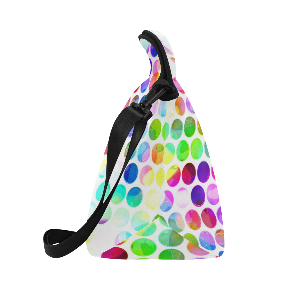 Watercolor Polka Dots Neoprene Lunch Bag/Large (Model 1669)