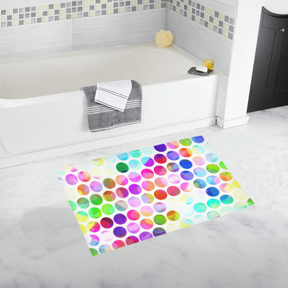 Watercolor Polka Dots Bath Rug 20''x 32''