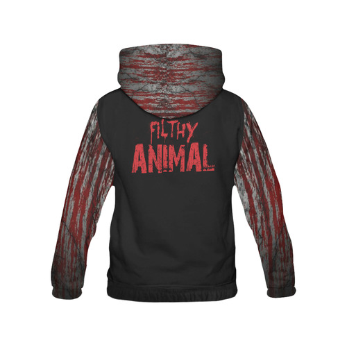AOP Baseball Hoodie Bloody Polyester & Spandex All Over Print Hoodie for Men (USA Size) (Model H13)