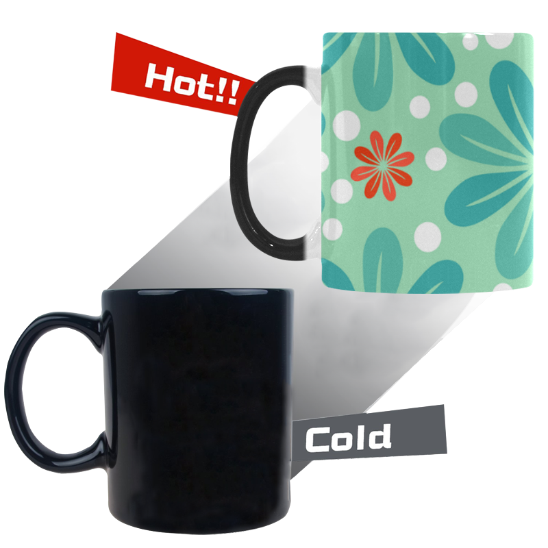 blue and red flowers mug Custom Morphing Mug