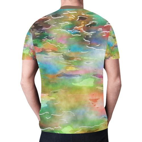 Watercolor Paint Wash New All Over Print T-shirt for Men (Model T45)