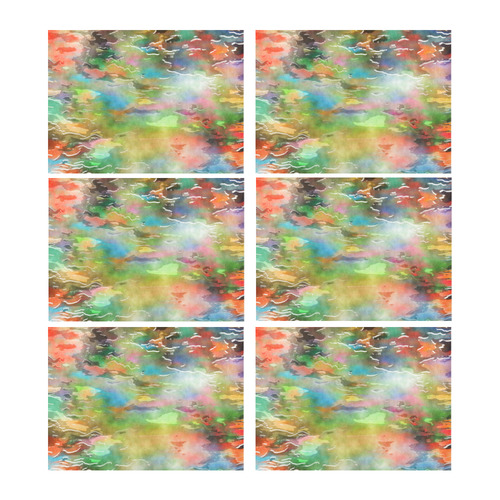 Watercolor Paint Wash Placemat 14’’ x 19’’ (Six Pieces)