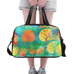 Watercolor Fall Forest Fitness Handbag (Model 1671)