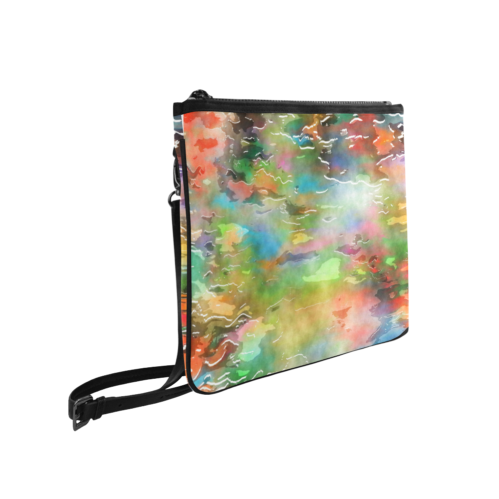 Watercolor Paint Wash Slim Clutch Bag (Model 1668)