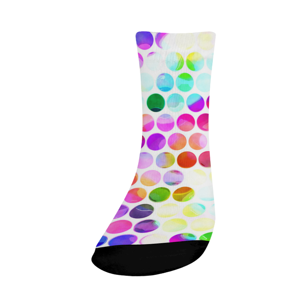 Watercolor Polka Dots Crew Socks