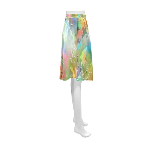 Watercolor Paint Wash Athena Women's Short Skirt (Model D15)