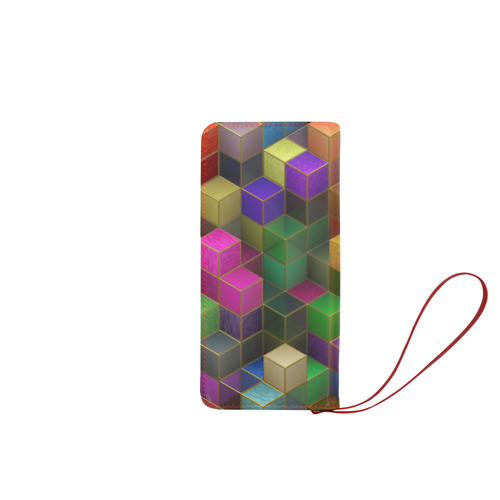 Geometric Rainbow Cubes Texture Women's Clutch Wallet (Model 1637)