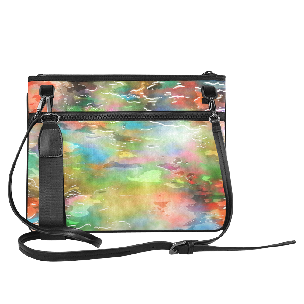 Watercolor Paint Wash Slim Clutch Bag (Model 1668)