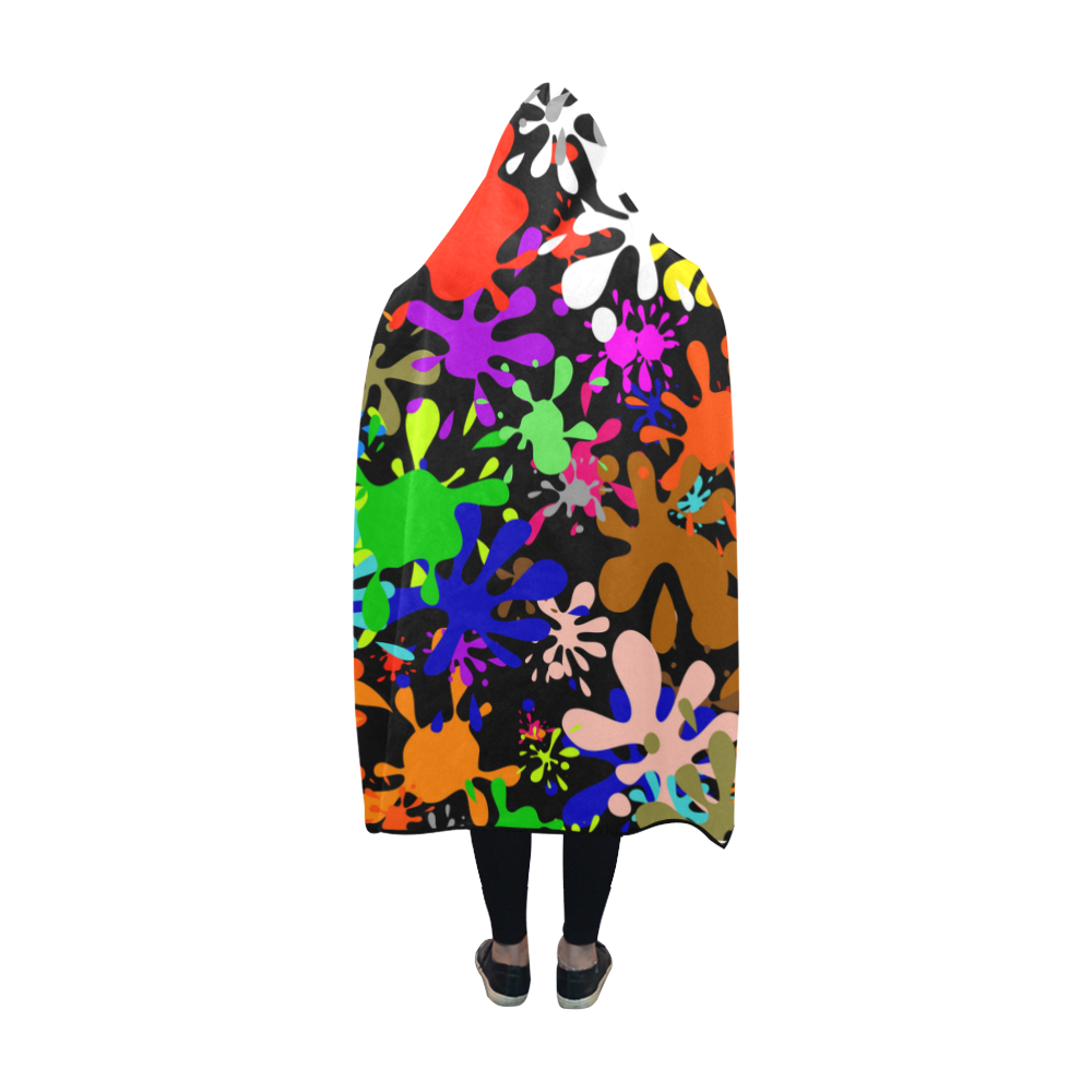 Paint Splats & Ink Blots Hooded Blanket 60''x50''