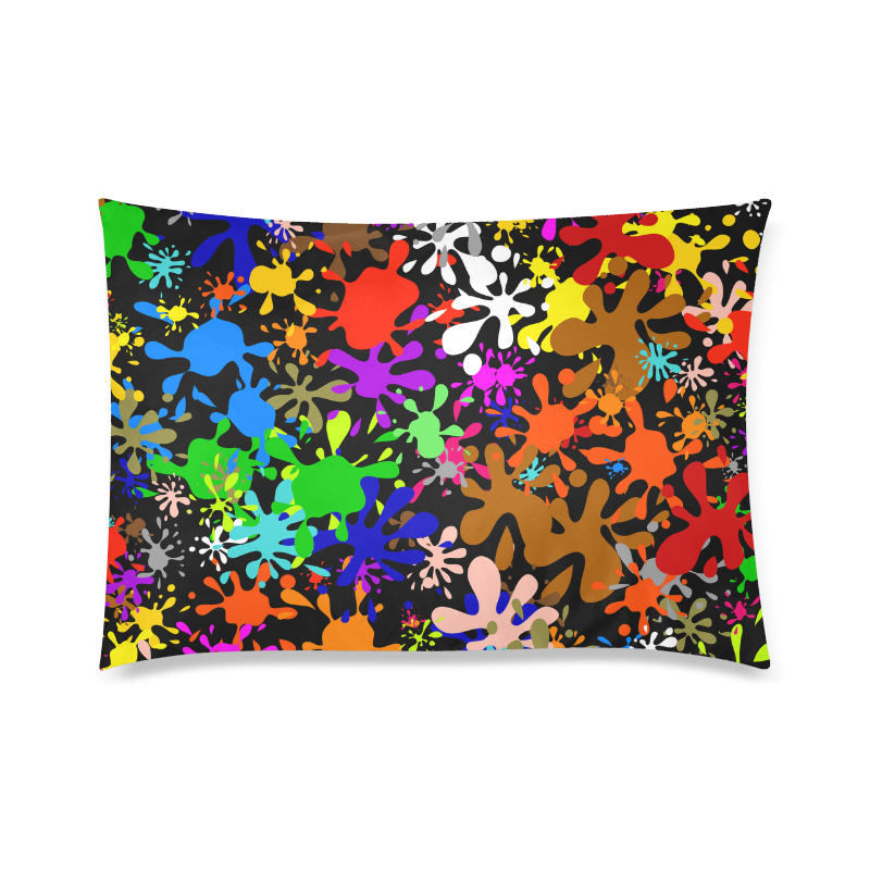 Paint Splats & Ink Blots Custom Zippered Pillow Case 20"x30" (one side)