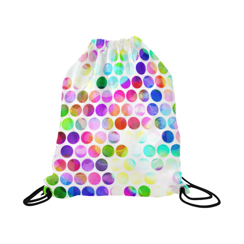 Watercolor Polka Dots Large Drawstring Bag Model 1604 (Twin Sides)  16.5"(W) * 19.3"(H)