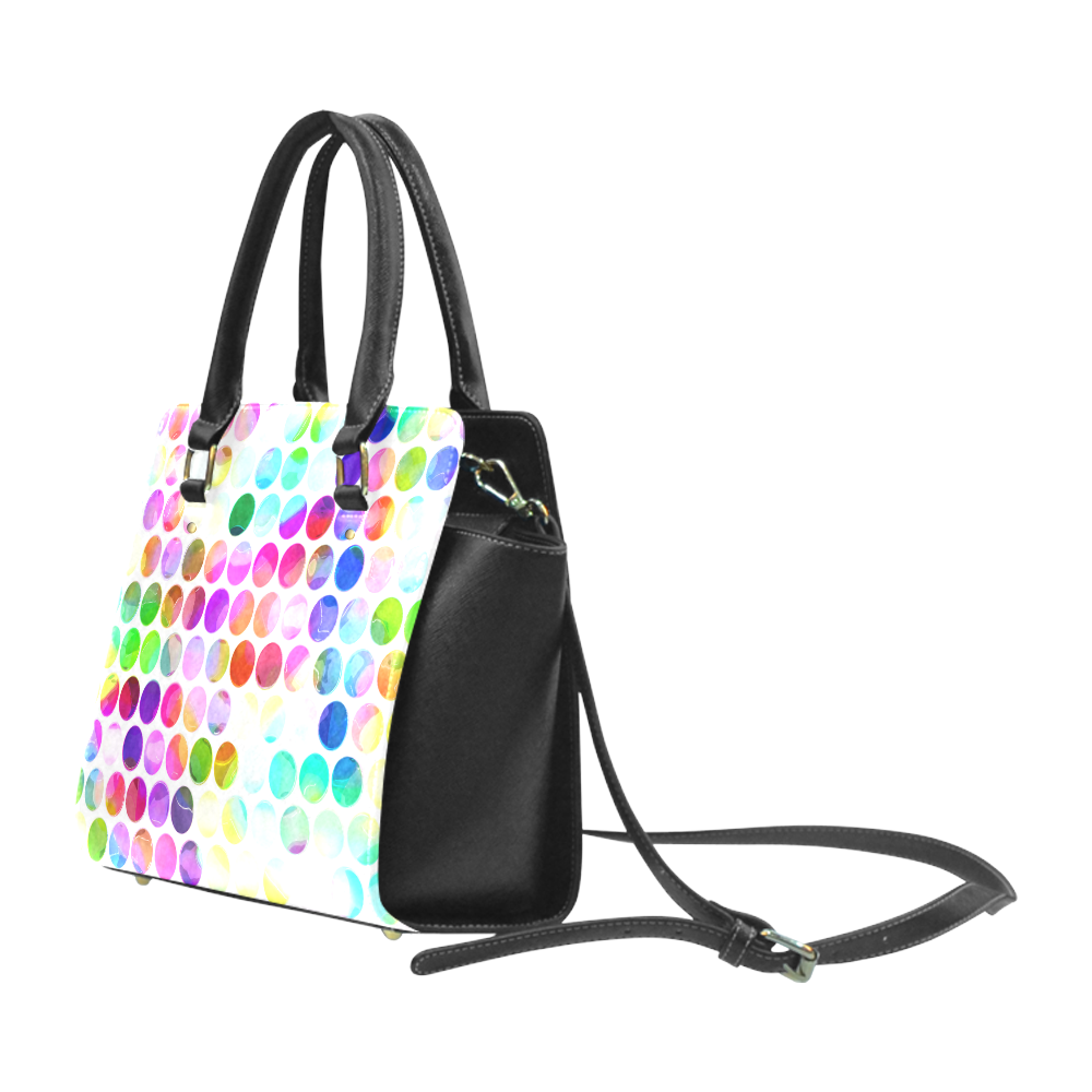 Watercolor Polka Dots Classic Shoulder Handbag (Model 1653)