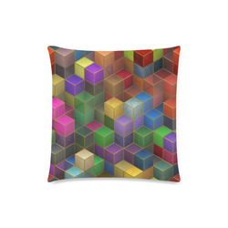 Geometric Rainbow Cubes Texture Custom Zippered Pillow Case 18"x18" (one side)