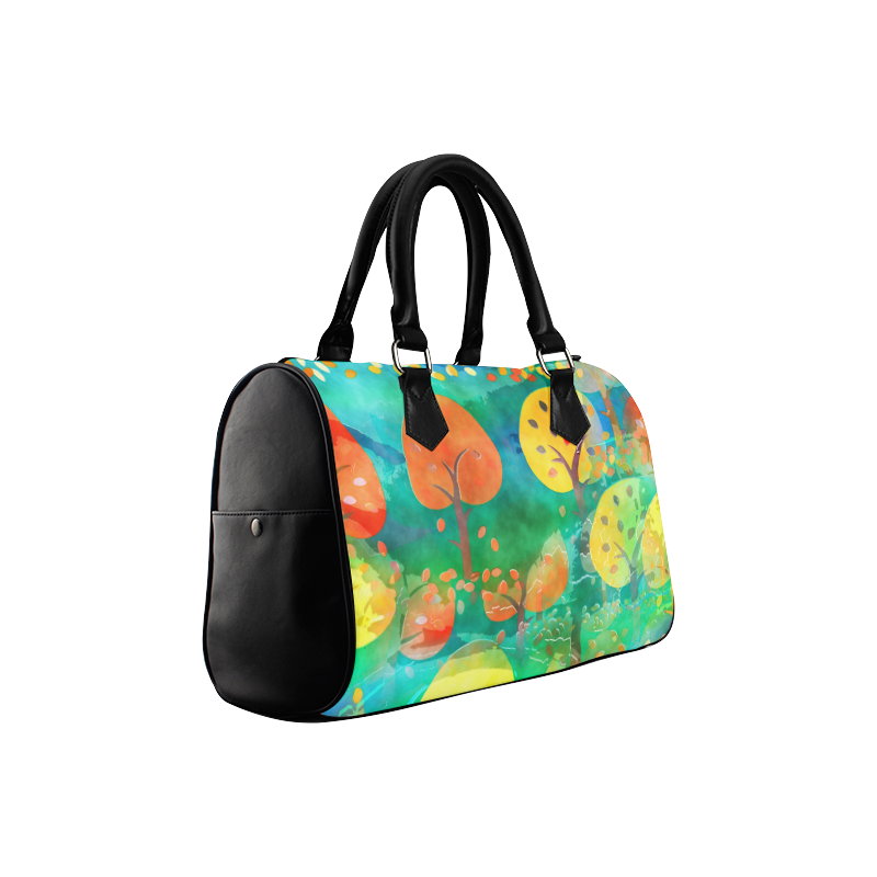 Watercolor Fall Forest Boston Handbag (Model 1621)