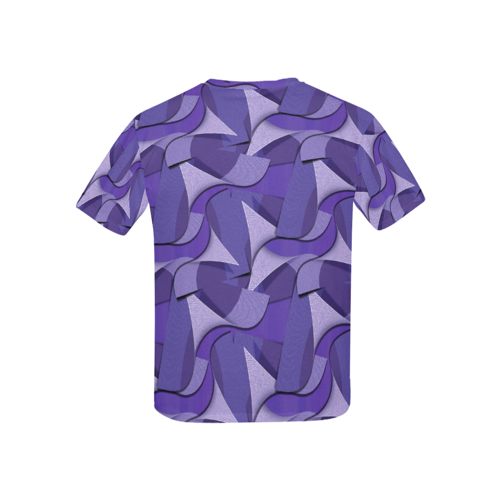 Ultra Violet Abstract Waves Kids' All Over Print T-shirt (USA Size) (Model T40)