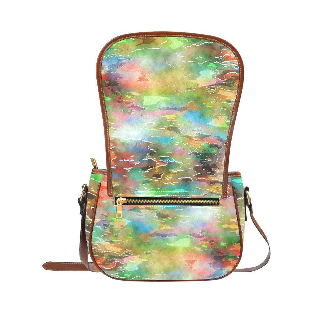 Watercolor Paint Wash Saddle Bag/Small (Model 1649) Full Customization