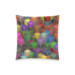 Geometric Rainbow Cubes Texture Custom  Pillow Case 18"x18" (one side) No Zipper
