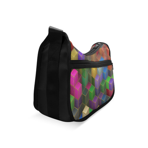 Geometric Rainbow Cubes Texture Crossbody Bags (Model 1616)