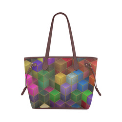 Geometric Rainbow Cubes Texture Clover Canvas Tote Bag (Model 1661)