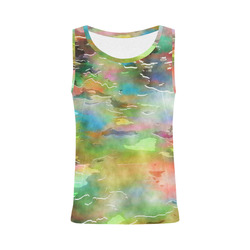 Watercolor Paint Wash All Over Print Tank Top for Women (Model T43)