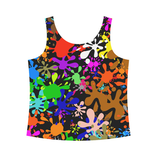 Paint Splats & Ink Blots All Over Print Tank Top for Women (Model T43)